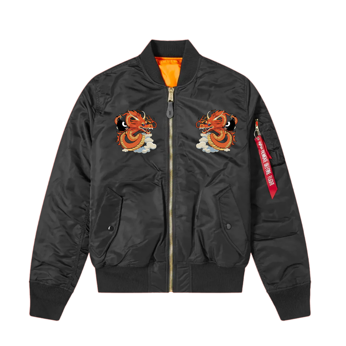 Dour Darcels by Alpha Industries MA-1 Bomber Jacket - Black