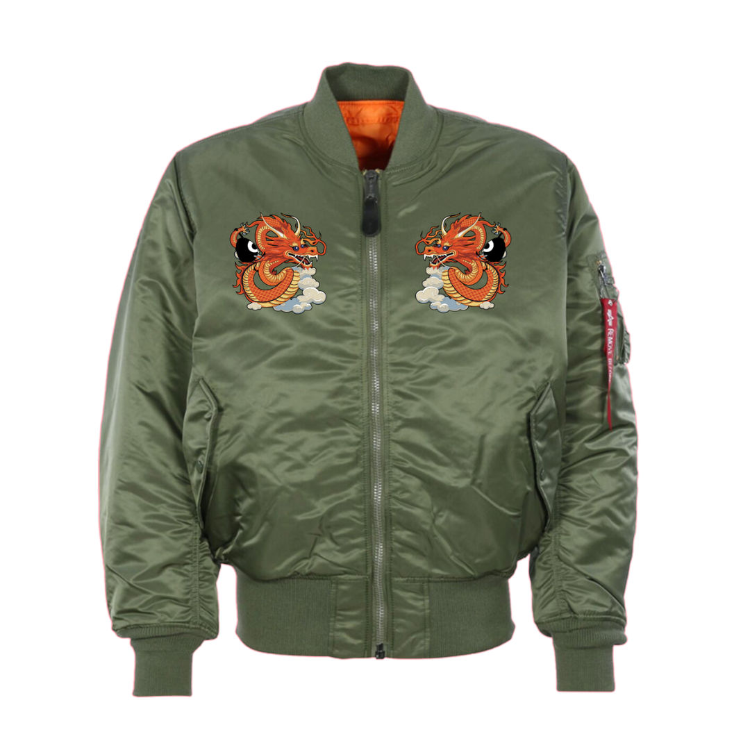 Dour Darcels by Alpha Industries MA-1 Bomber Jacket - Sage