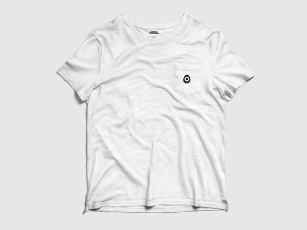 DD Pocket Tee with Embroidery Darcel Logo - White