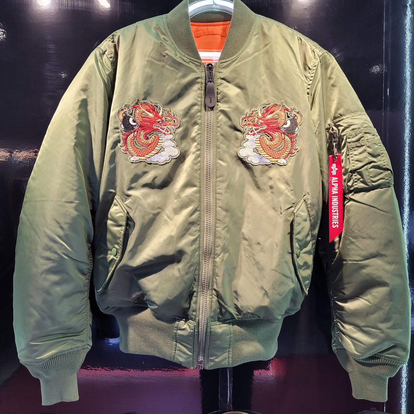 Dour Darcels by Alpha Industries MA-1 Bomber Jacket - Sage