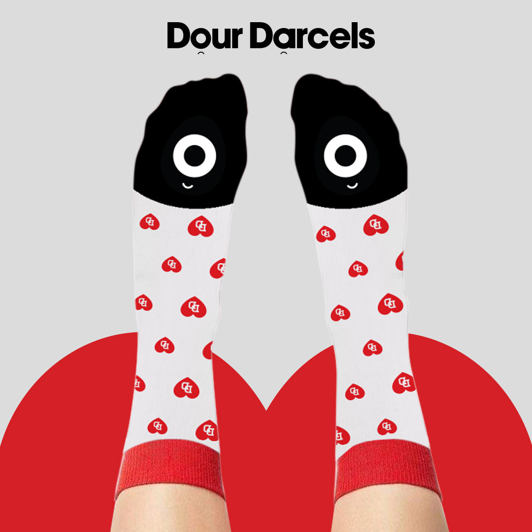 DD Socks - Heart - Black & Red