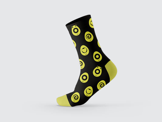 DD Socks - Eggs - Black & Yellow